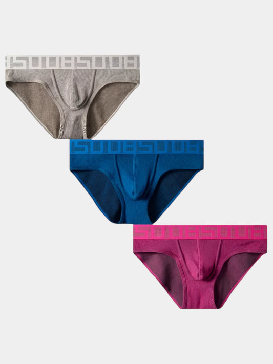 3-Pack Solid Colors Cotton Briefs